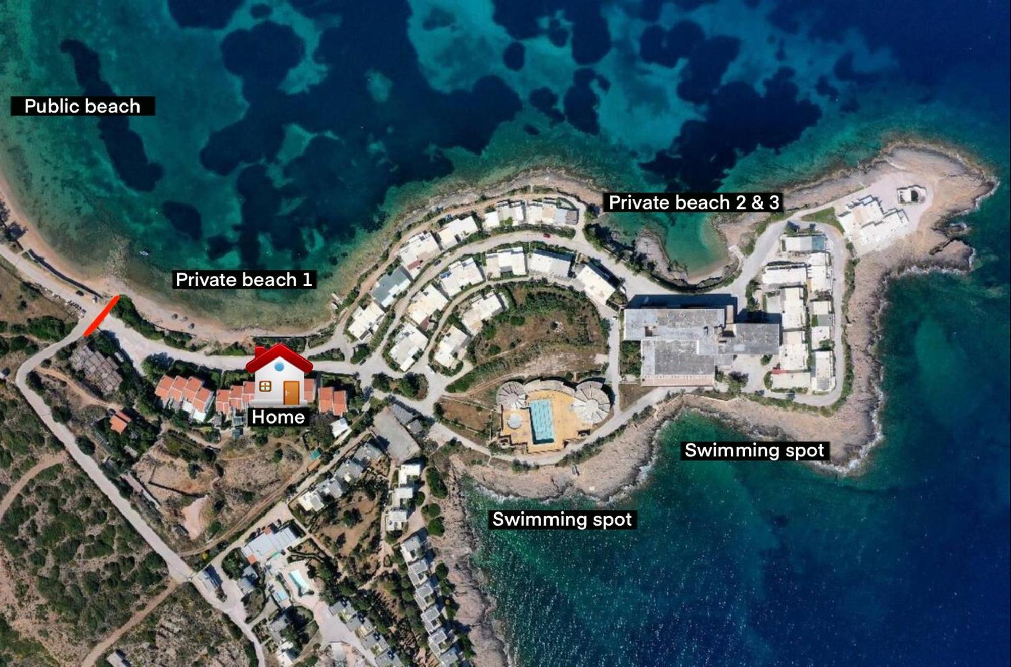 Sounio - Waterfront Luxury Spa Villa Pounta Zeza 170 Sqm On Private Beach 수니언 외부 사진
